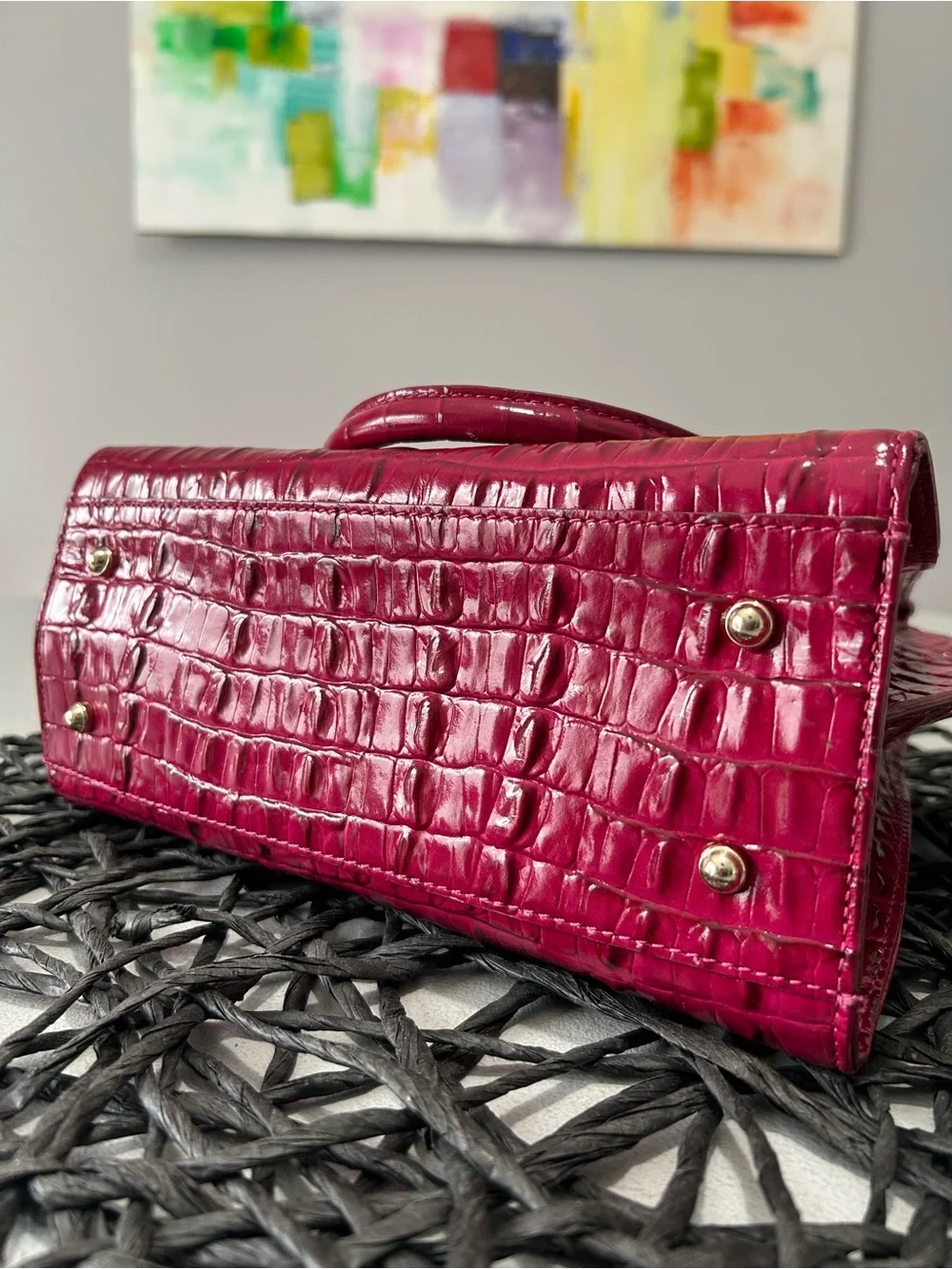 Brahmin La Scala Mini Priscilla Satchel Fuchsia Pink